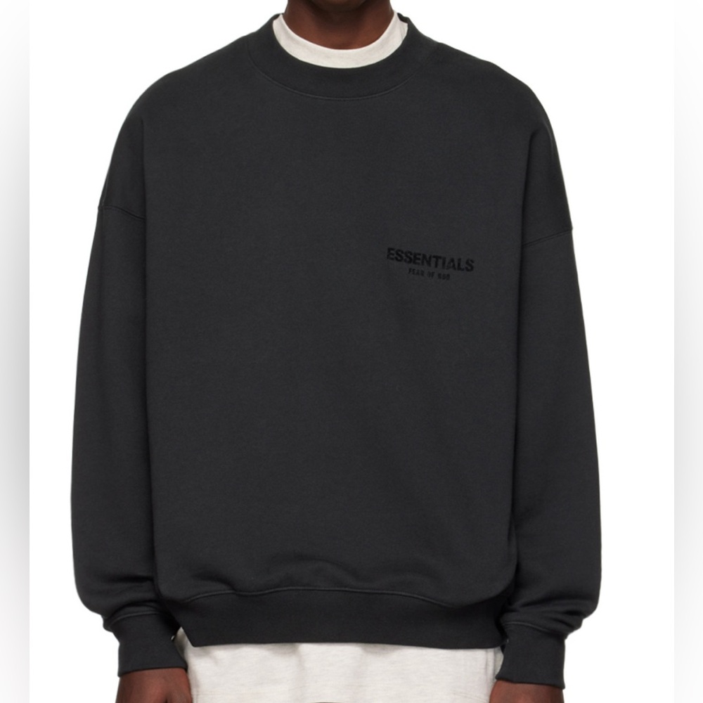 FEAR OF GOD ESSENTIALS, Black Crewneck Sweatshirt
